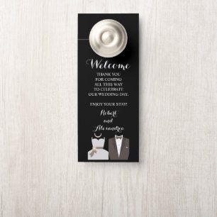 Welcome and Do not Disturb Wedding Bride & Groom Door Hanger