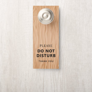 Welcome and Do Not Disturb Wood Pattern Door Hanger