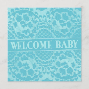 Welcome and Lace New Baby Announcement