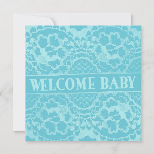 Welcome and Lace New Baby Announcement (Front)