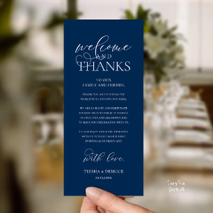 "Welcome and Thanks" Classy Reception Guest Card