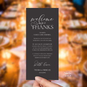 "Welcome and Thanks" Classy Reception Guest Card