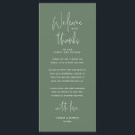 Welcome and Thanks, Place Setting Thank You Card<br><div class="desc">Welcome and Thanks, this is the Modern editable card, in minimalist script design, forest sage green theme, Place Setting Thank You Cards. Share the love and show your appreciation to your guests, when they sit down at their seat and read this personalised charming thank you place setting card. It's a...</div>