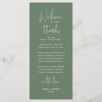 Welcome and Thanks, Place Setting Thank You Card