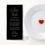 Welcome and Thanks, Place Setting Thank You Card<br><div class="desc">Share the love and show your appreciation to your guests, when they sit down at their seat and read this personalised charming thank you place card. It's a wonderful way to kick off your special day celebration! This card is sure to set the tone for an unforgettable event. The thank...</div>