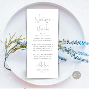 Welcome and Thanks, Place Setting Thank You Card