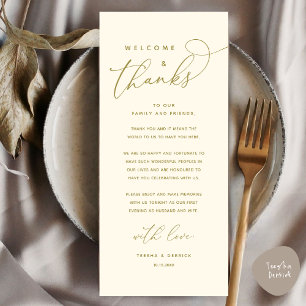 Welcome and Thanks, Place Setting Thank You Card