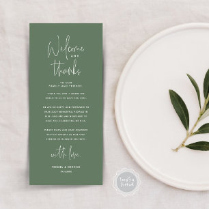 Welcome and Thanks, Place Setting Thank You Card