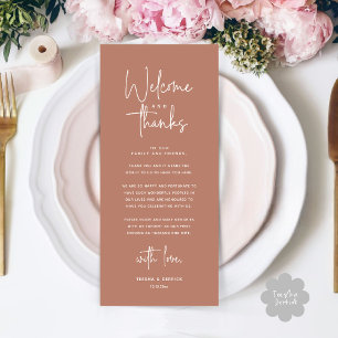 Welcome and Thanks, Place Setting Thank You Card