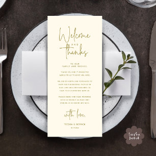 Welcome and Thanks, Place Setting Thank You Card