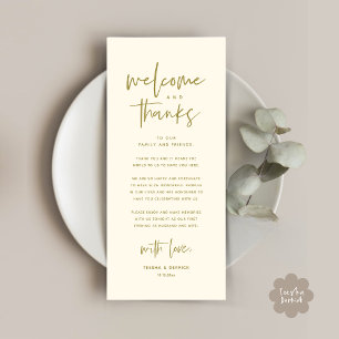 Welcome and Thanks, Place Setting Thank You Card