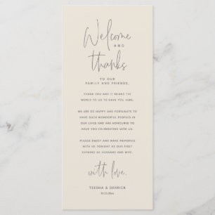 Welcome and Thanks, Place Setting Thank You Card