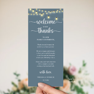 "Welcome and Thanks" Rustic Reception Guest Card