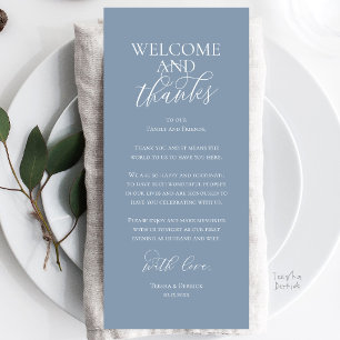 Welcome and Thanks Wedding Dinner Thank You Card