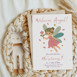 Welcome Angel! Girl's Birthday Party Invitation