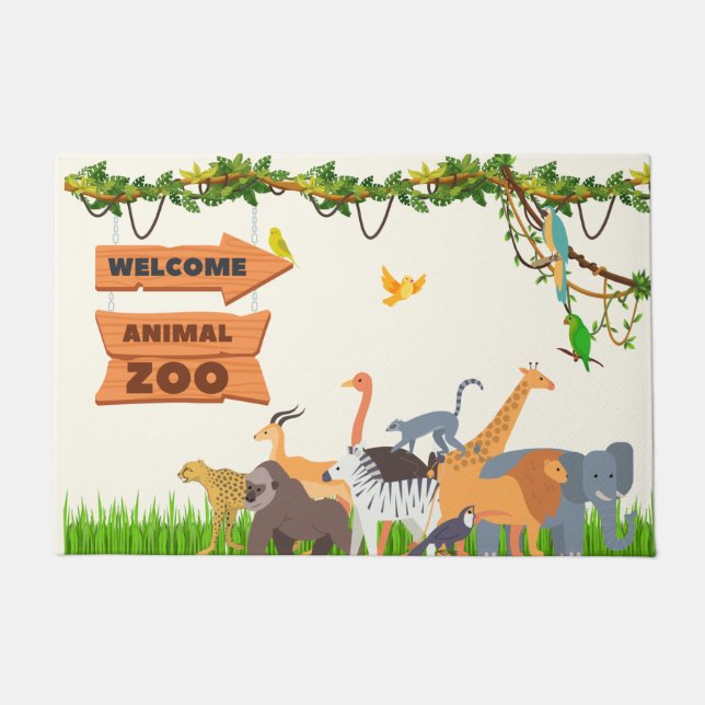 WELCOME ANIMAL ZOO DOORMAT (Front)