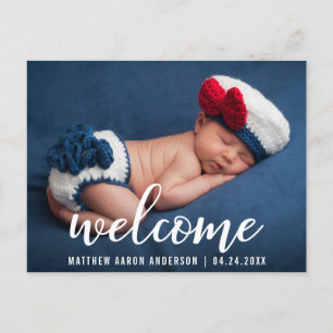 Welcome Announcement New Baby Modern Postcard
