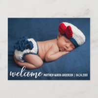 Welcome Announcement New Baby Modern W
