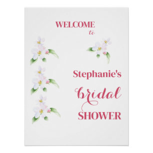 Welcome Apple Blossom Bridal Shower Personalized Poster