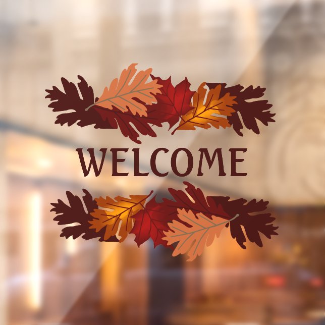 Welcome Autumn Leaves Vinyl Window Cling (Sheet 2)