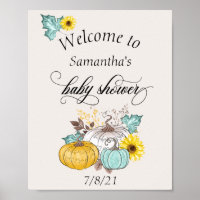 Welcome Autumn Pumpkin Thanksgiving Baby Shower