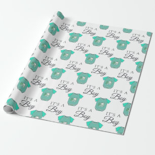 Welcome Baby   Baby Boy Toy Train Wrapping Paper
