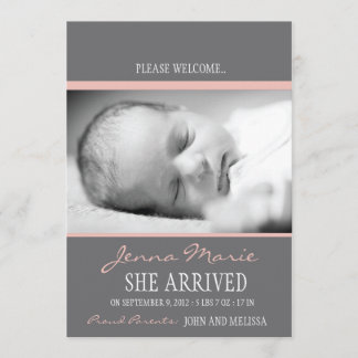 'Welcome Baby' Birth Announcement