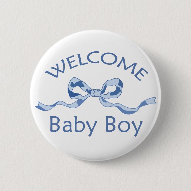 WELCOME BABY BOY 2 INCH ROUND BUTTON (Front)