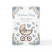 Welcome Baby Boy Born in 2027 Personalized Card