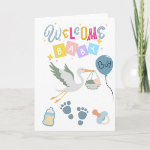 Welcome Baby Boy Greeting Card