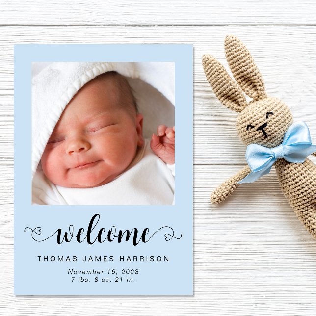 Welcome Baby Boy Photos Birth Announcement (A heartfelt and personalized way to introduce your baby boy to friends and family)