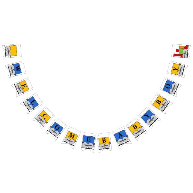 Welcome Baby Boy Toy Train Bunting Flags (All)