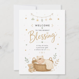 Welcome Baby Card   New Baby Congratulations Card.