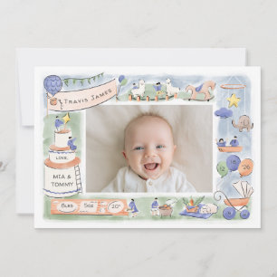 welcome baby celebration   announcement card