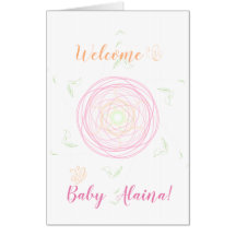 Welcome Baby Customizable Name Cute Big Card