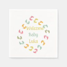 Welcome Baby Feet Personalize Favour Tags