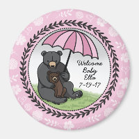 Welcome Baby Girl Mama Bear and Cub Personalized
