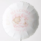 Welcome Baby Girl Name Personalized Pink Bear