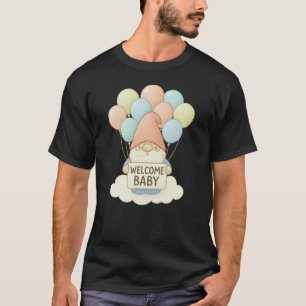 Welcome Baby Gnome with Pastel Balloons T-Shirt