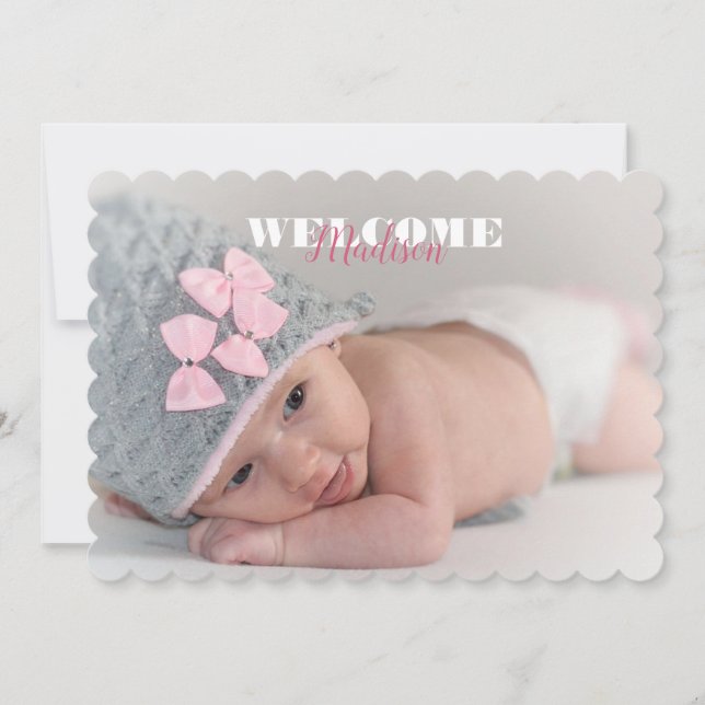 Welcome Baby Name Photo ... New Baby Announcement (Front)