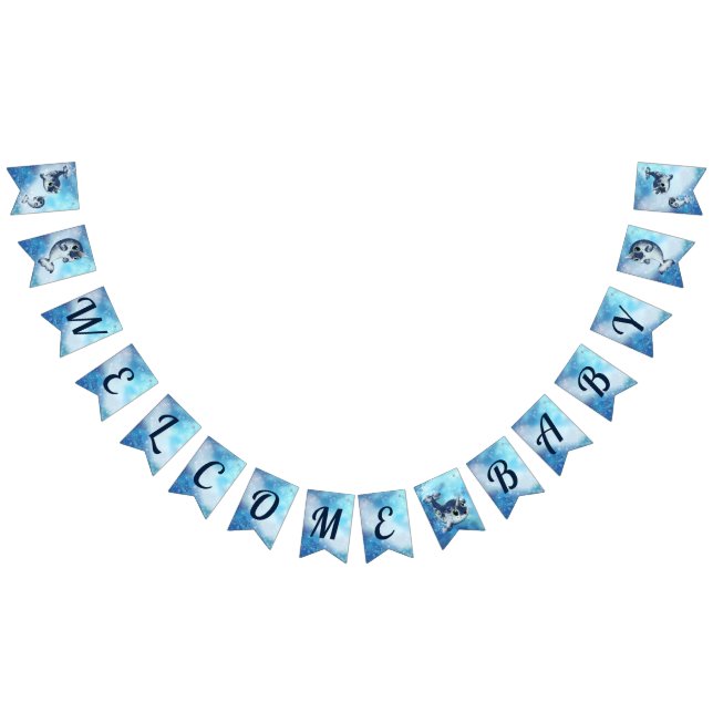 Welcome Baby Narwhal Shower Banner (All)