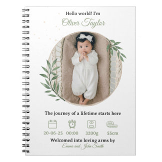 Welcome Baby Notebook – Custom Details