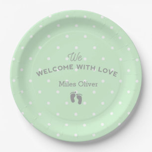 Welcome baby party paper plate
