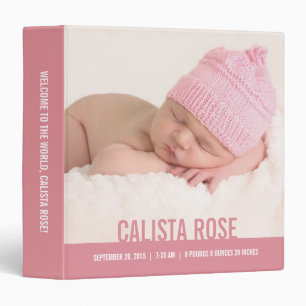 Welcome Baby Personalized Binder - Pink