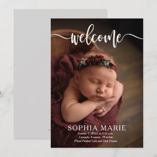 Welcome Baby Photo Birth Announcements