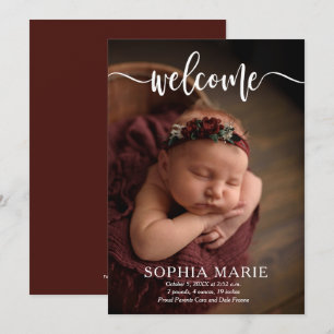 Welcome Baby Photo Birth Announcements