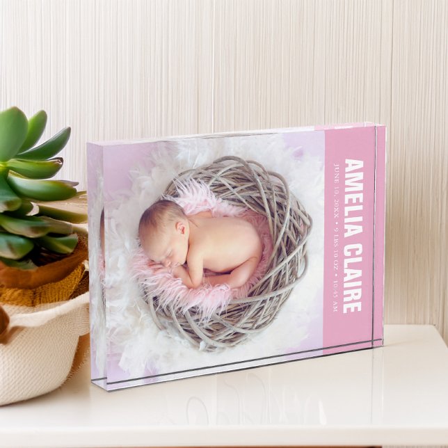 Welcome Baby Pink Photo Block (Creator Uploaded)