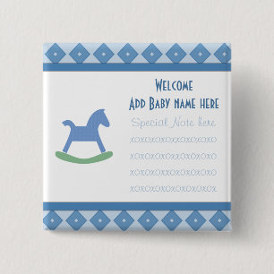 Welcome Baby Rocking Horse Button