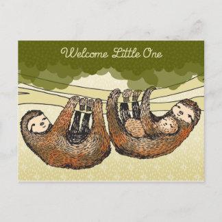 Welcome Baby Sloth Postcard