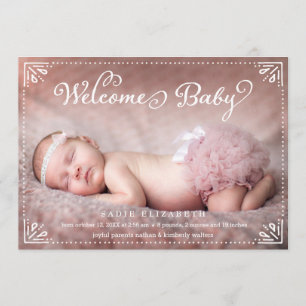 Welcome Baby Sweetly Framed Birth Announcement